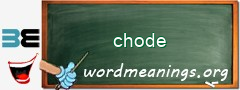 WordMeaning blackboard for chode